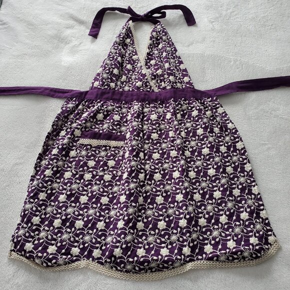 Simply Envogue Embroidered Cotton Apron - Picture 2 of 9